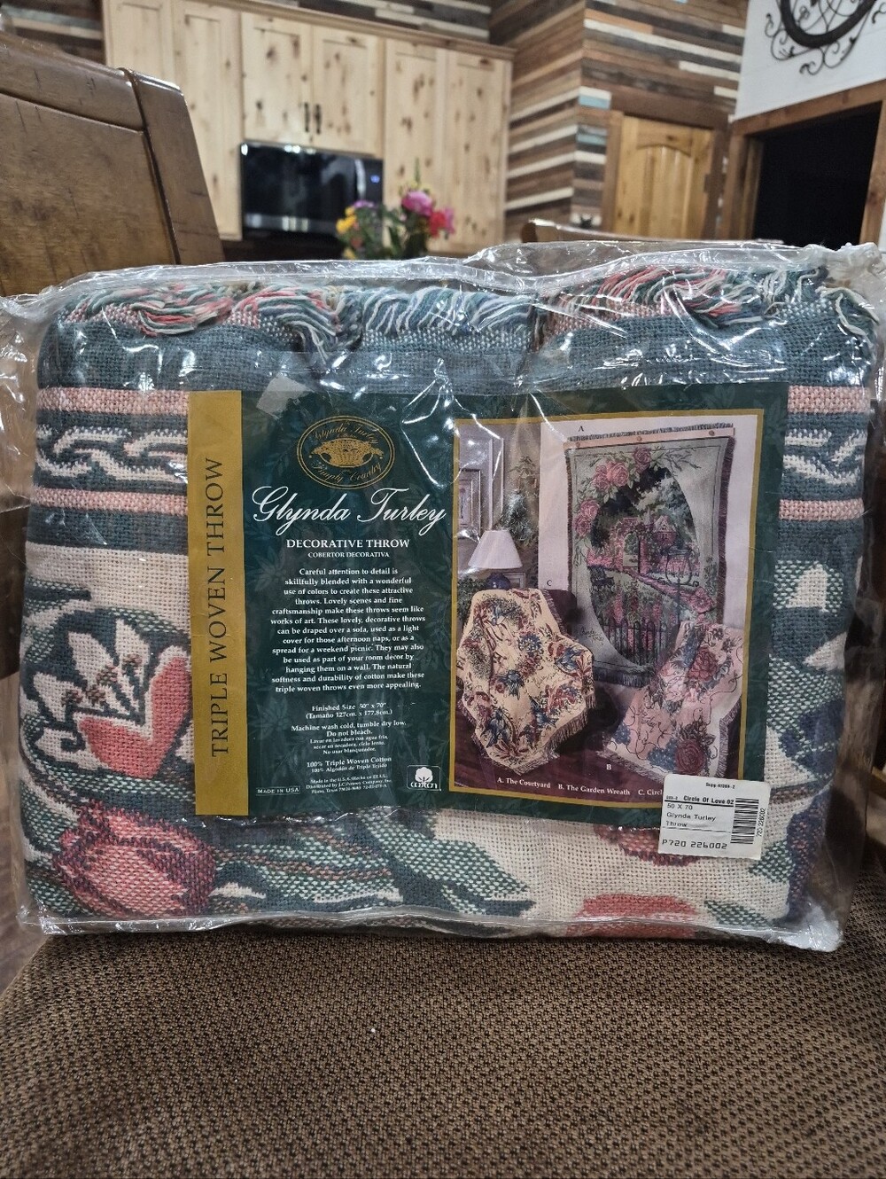 Vintage New Glynda Turley Tapestry Blanket Throw 100% Cotton Farmhouse Decor